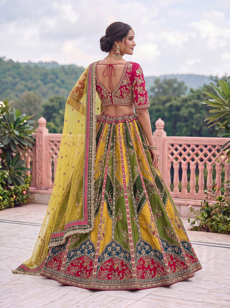 Multicolour Silk Lehenga Choli with Gotta Patti, Zari and Sequins, photo 2