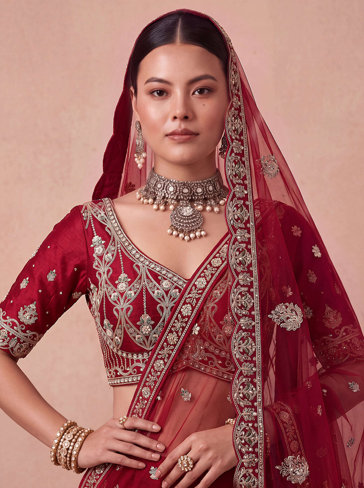 Maroon Bridal Lehenga