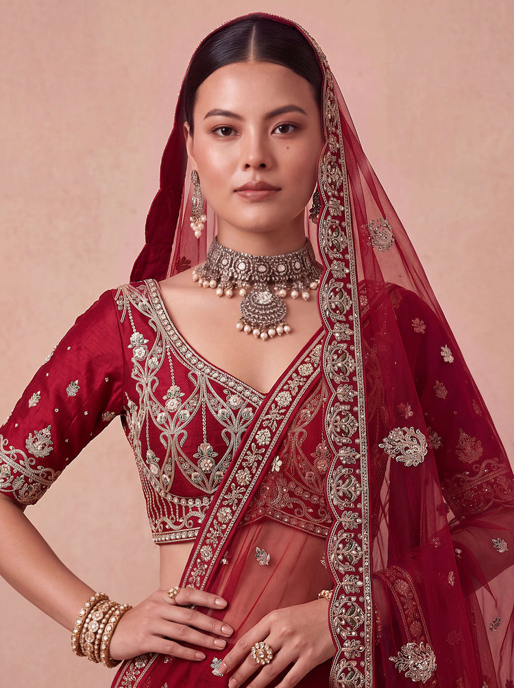 Maroon Bridal Lehenga