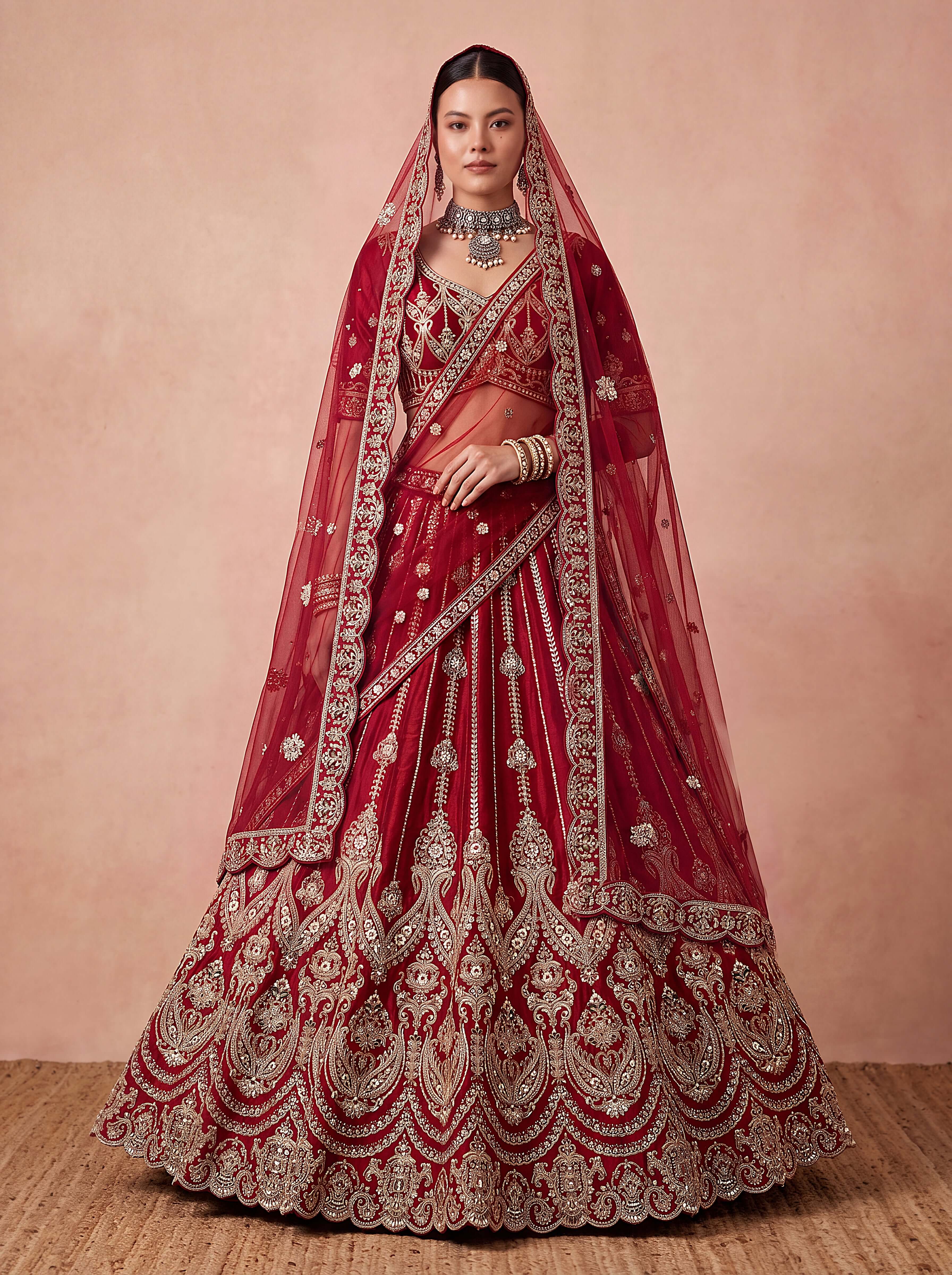 Maroon Bridal Lehenga