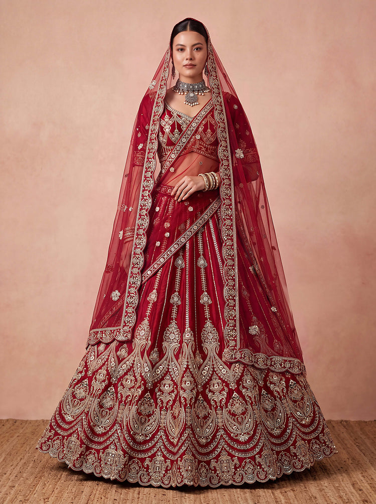 Maroon Bridal Lehenga