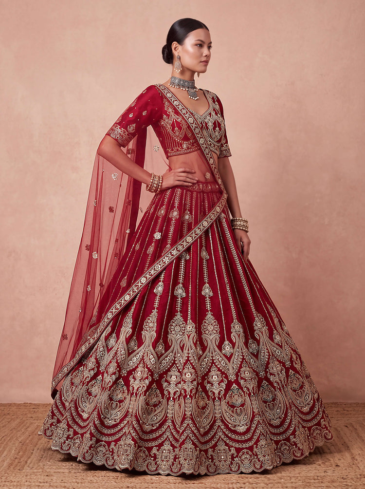 Maroon Bridal Lehenga