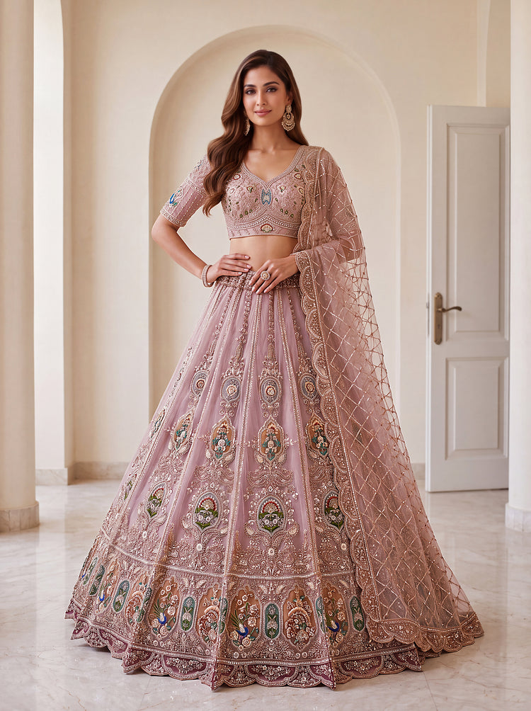 Premium Net Handwork Bridal Lehenga