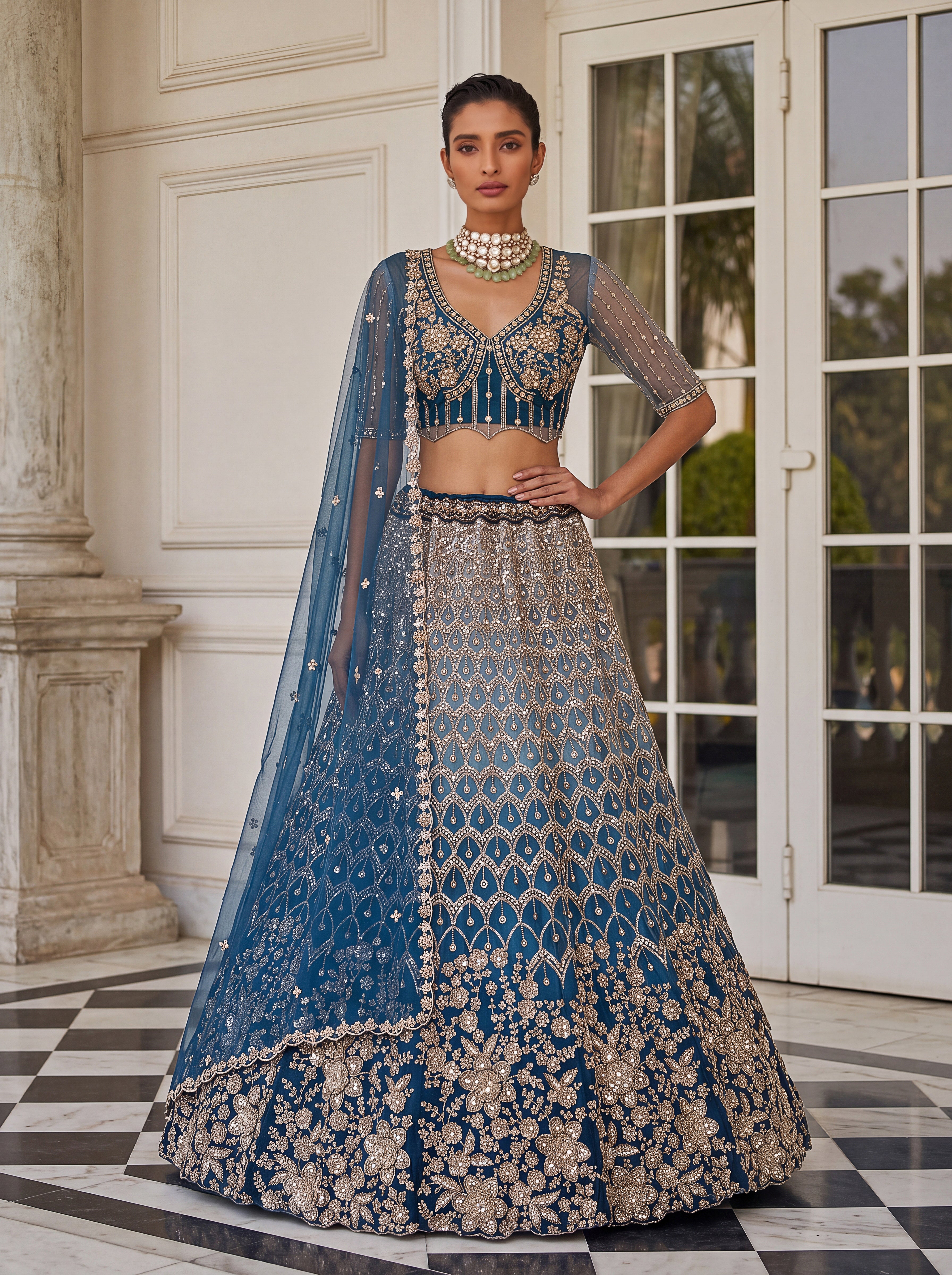 Navy Blue Lehenga