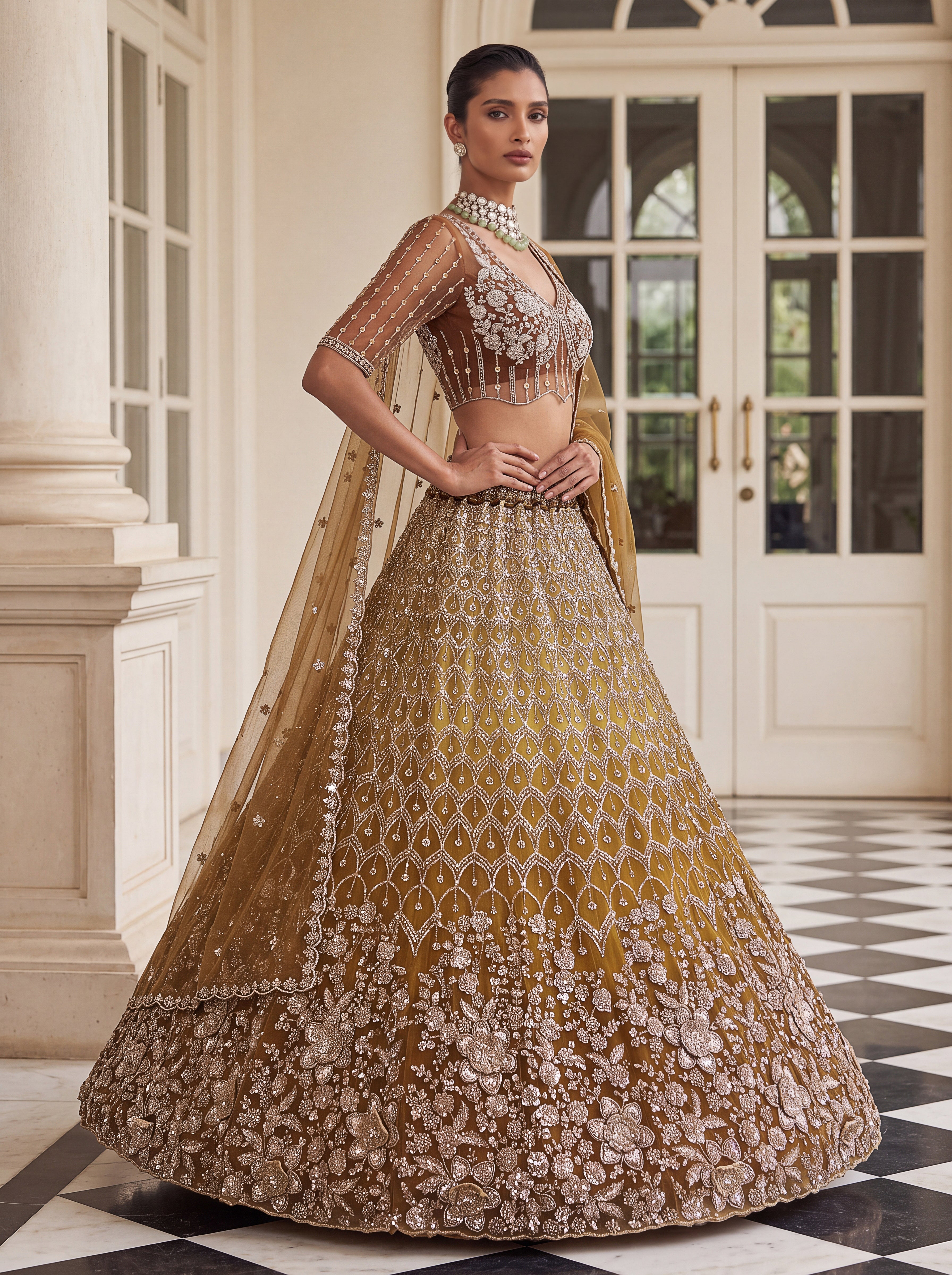 Mustard Gold Lehenga