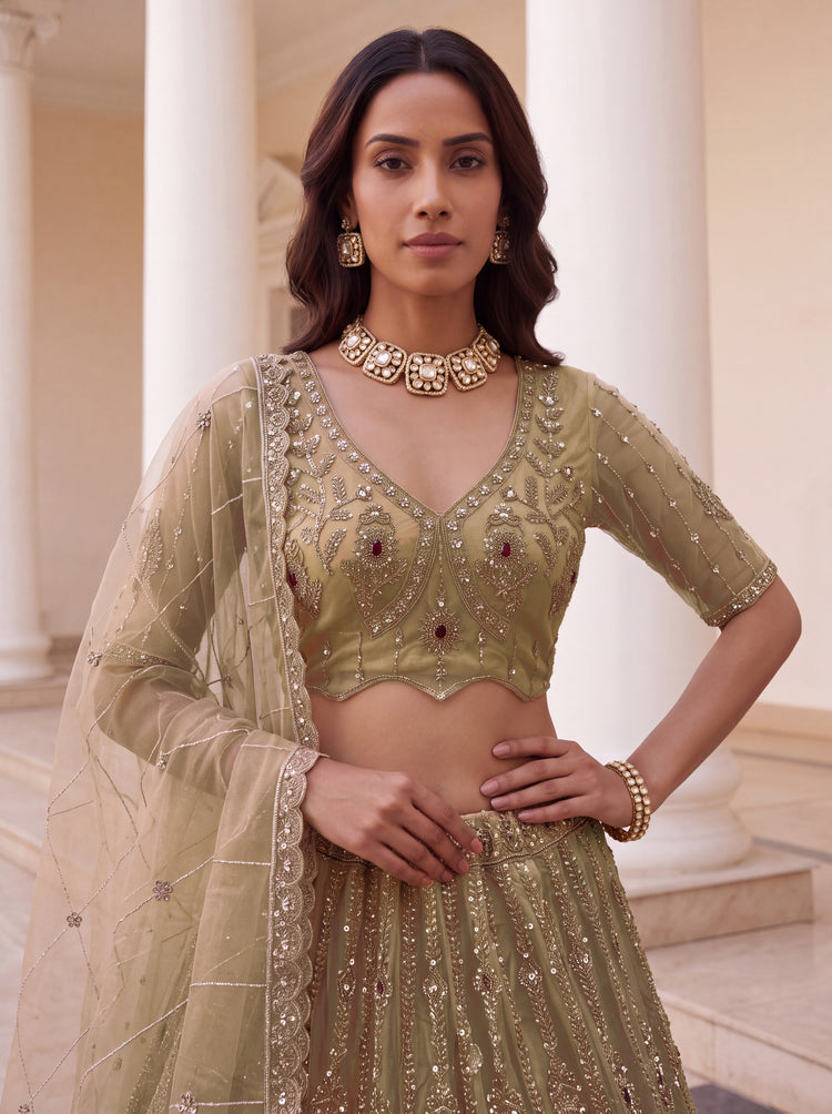 The Zareen Ruby Crystal Lehenga Choli, photo 5