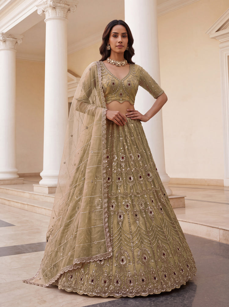 The Zareen Ruby Crystal Lehenga Choli