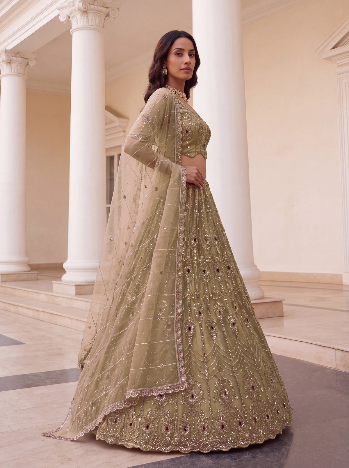 The Zareen Ruby Crystal Lehenga Choli, photo 4