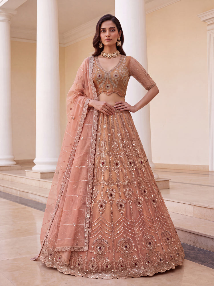 The Zareen Ruby Crystal Lehenga Choli