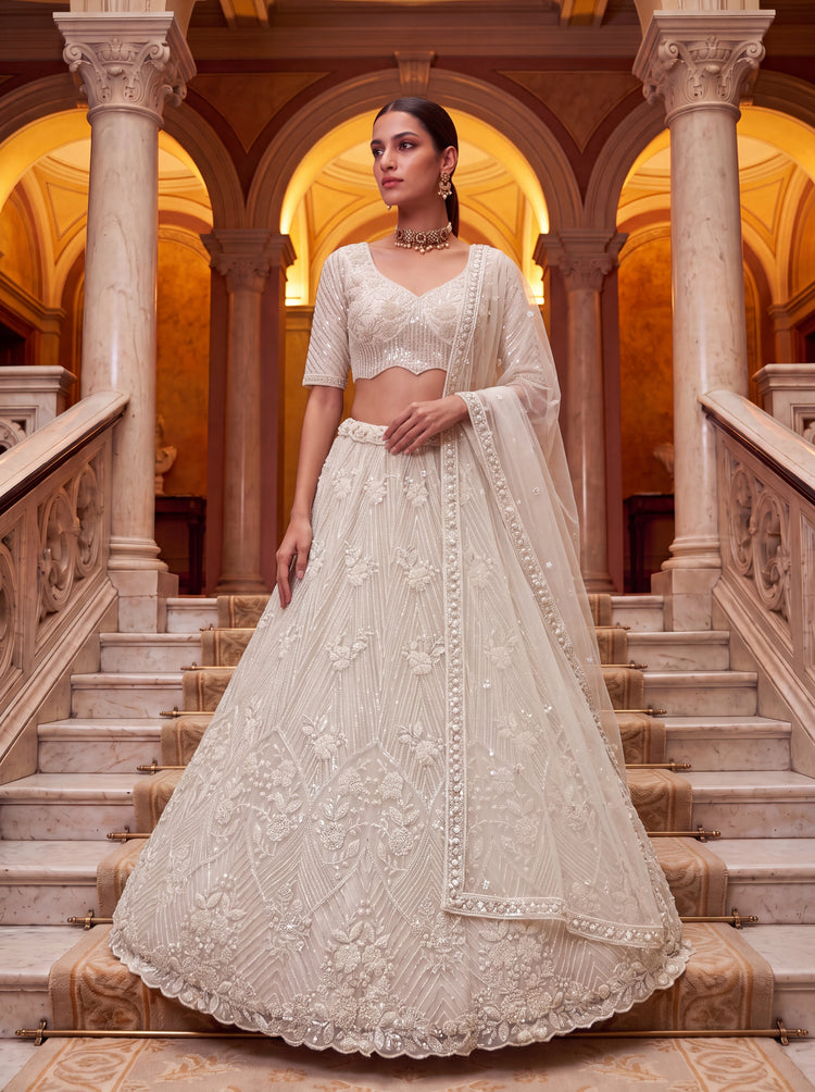 The Inaya Ivory White Embroidered Lehenga Choli, photo 4