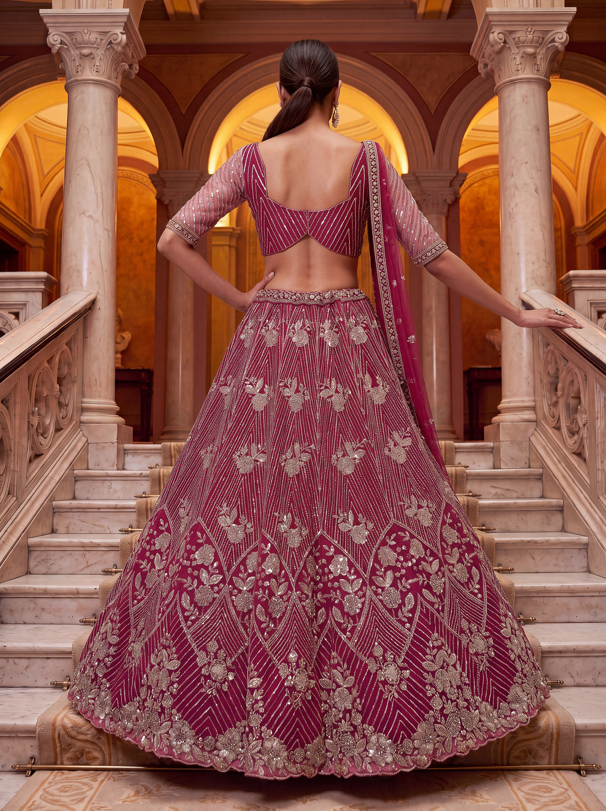 Aadhira Embellished Premium Net Lehenga Choli Set with Beadwork