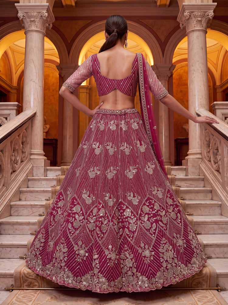 Aadhira Embellished Premium Net Lehenga Choli Set with Beadwork