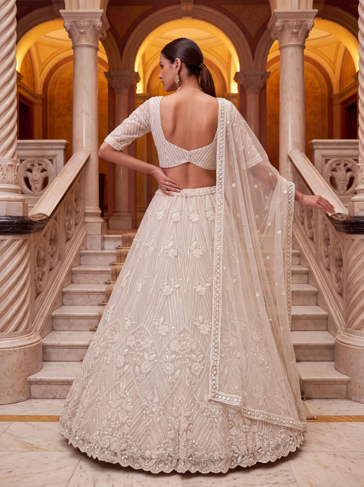 Aadhira Embellished Premium Net Lehenga Choli Set with Beadwork