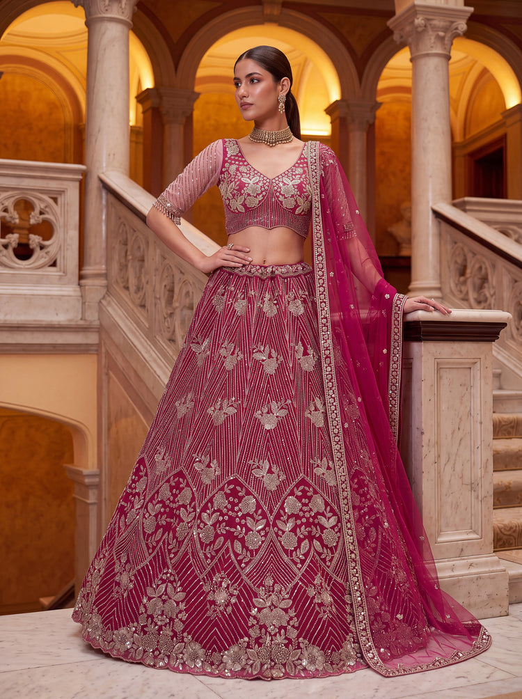 Aadhira Embellished Premium Net Lehenga Choli Set with Beadwork, photo 3