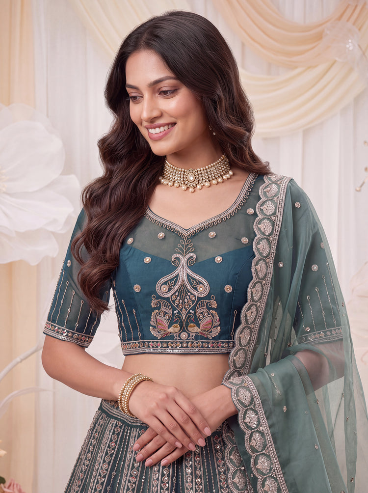 Shaded Chandnia Silk Lehenga Choli
