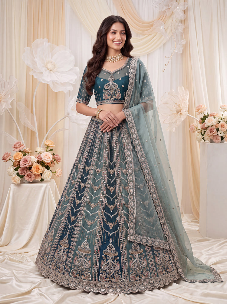 Shaded Chandnia Silk Lehenga Choli