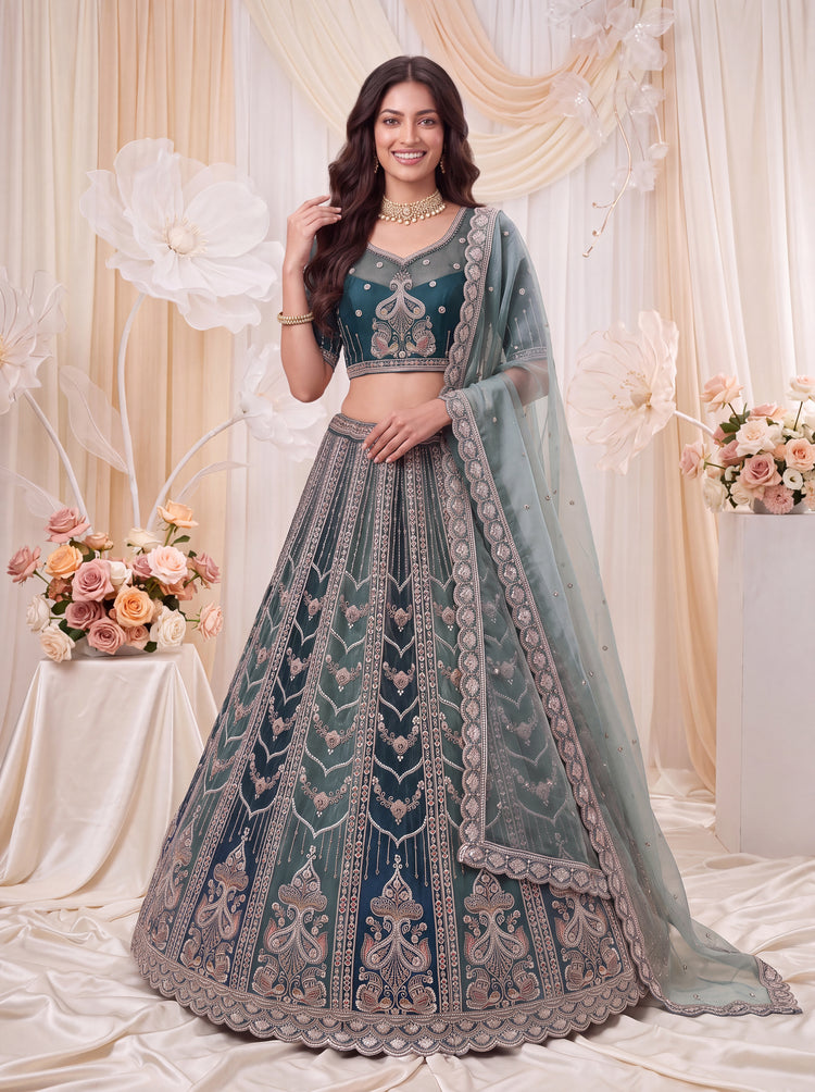 Shaded Chandnia Silk Lehenga Choli