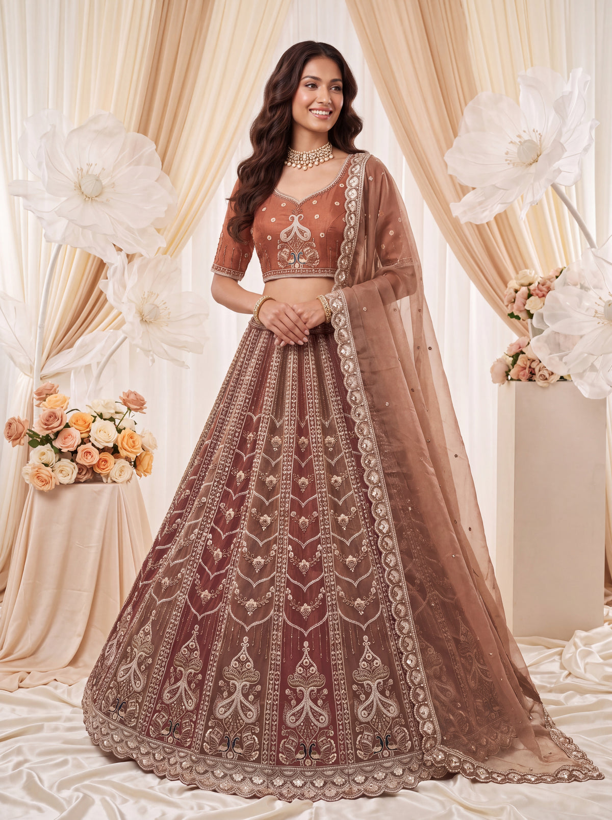 Shaded Chandnia Silk Lehenga