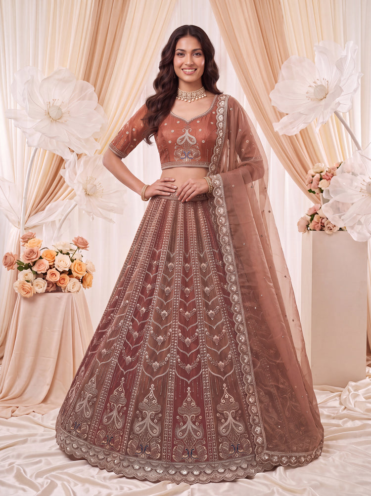 Shaded Chandnia Silk Lehenga