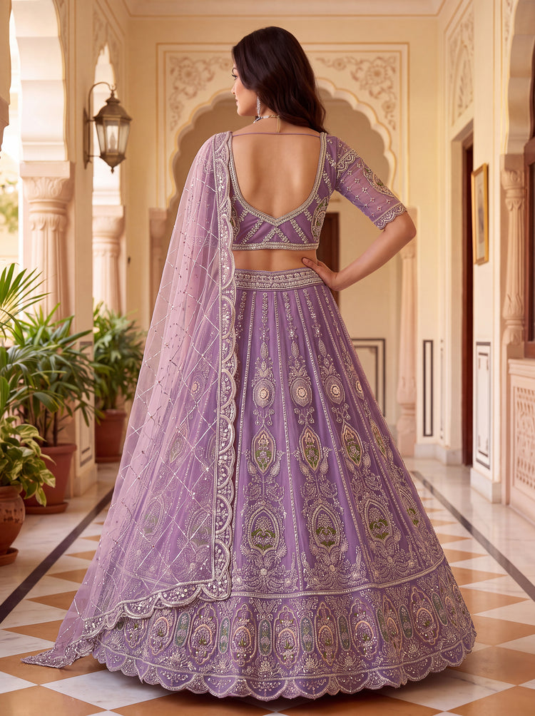 The Aadhira Lavender Purple Embroidered Lehenga Choli, photo 2