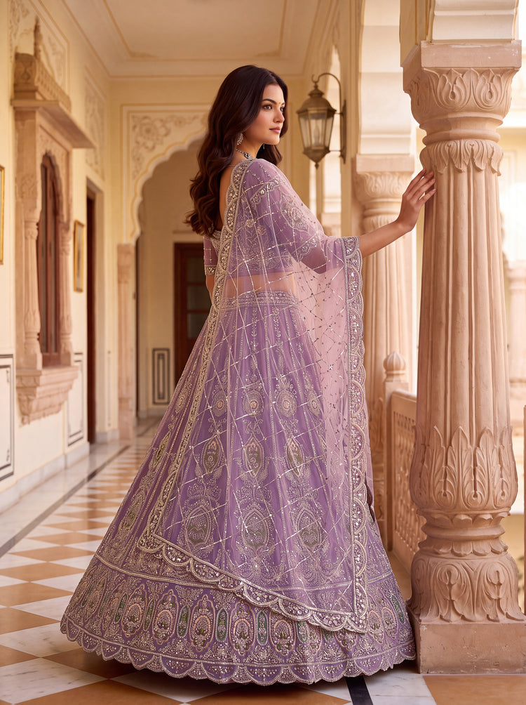 The Aadhira Lavender Purple Embroidered Lehenga Choli, photo 3