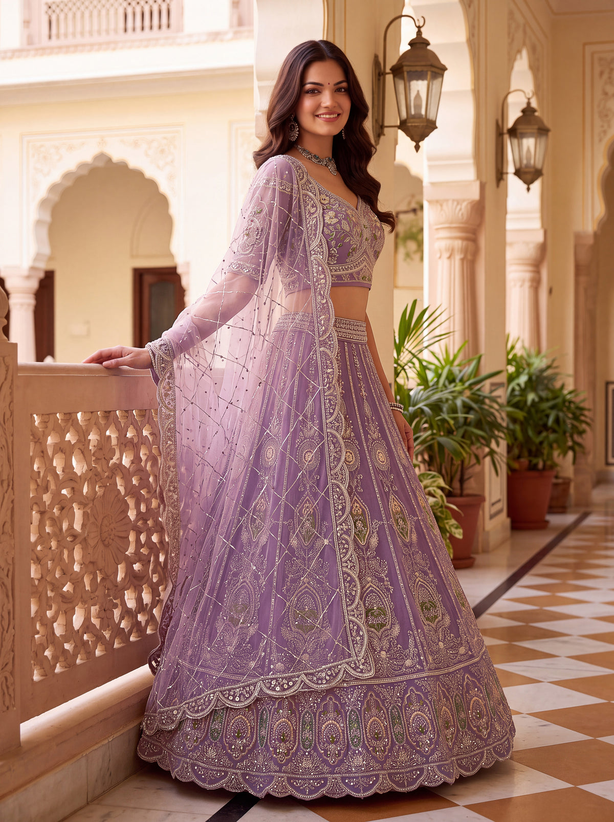 The Aadhira Lavender Purple Embroidered Lehenga Choli, photo 4