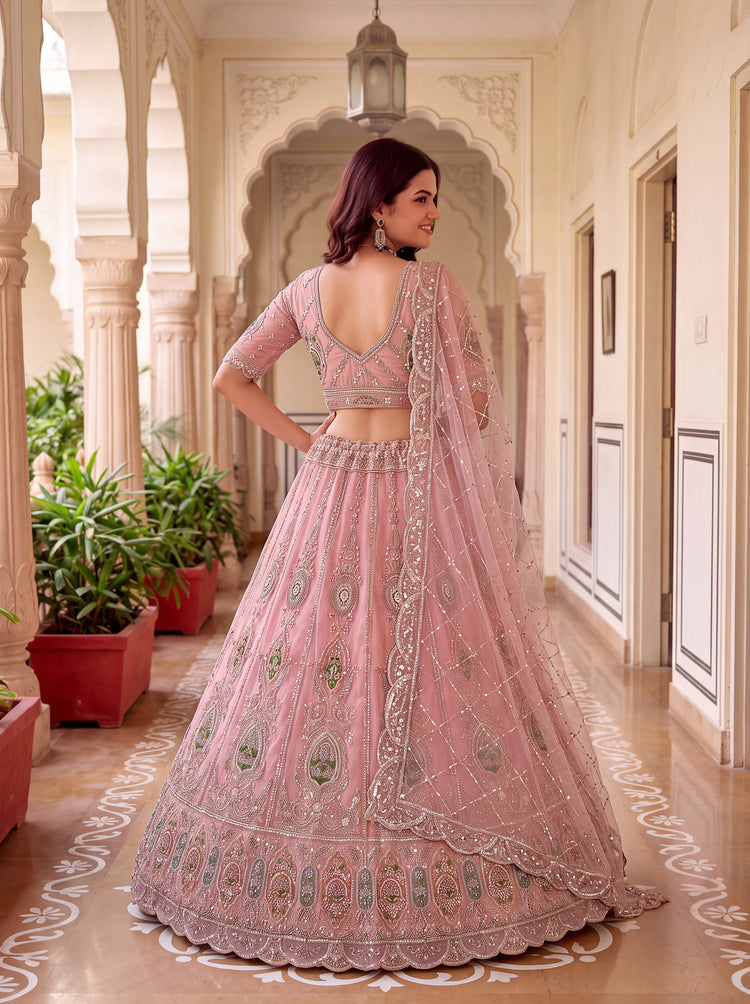 The Aashvi Dusty Pink Embroidered Lehenga Choli, photo 2