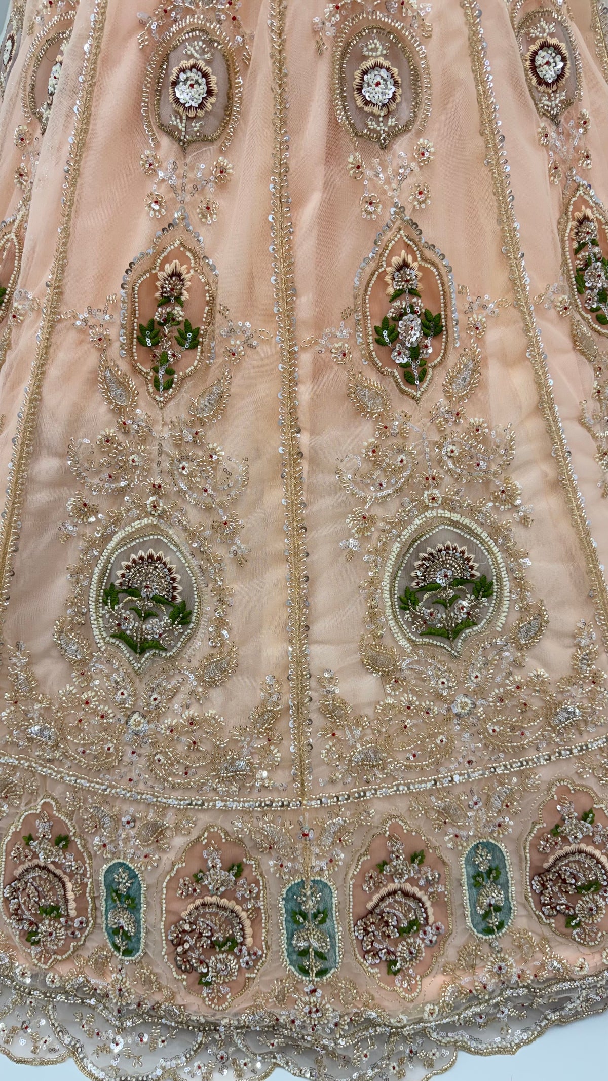 The Samaira Champagne Beige Embroidered Lehenga Choli, close-up 2