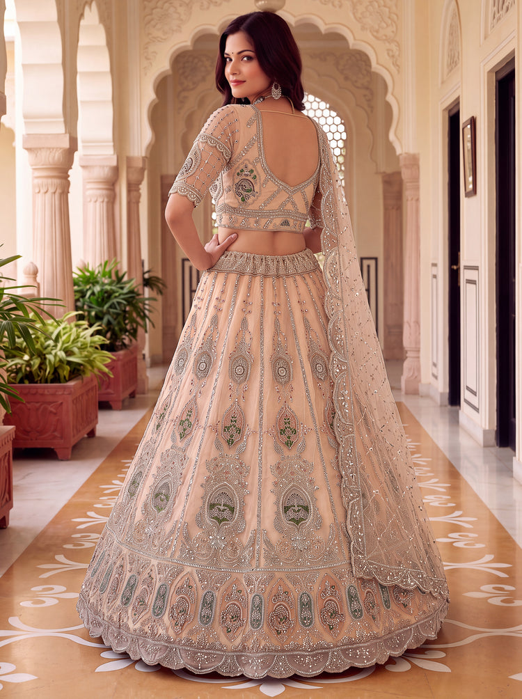 The Samaira Champagne Beige Embroidered Lehenga Choli, photo 2