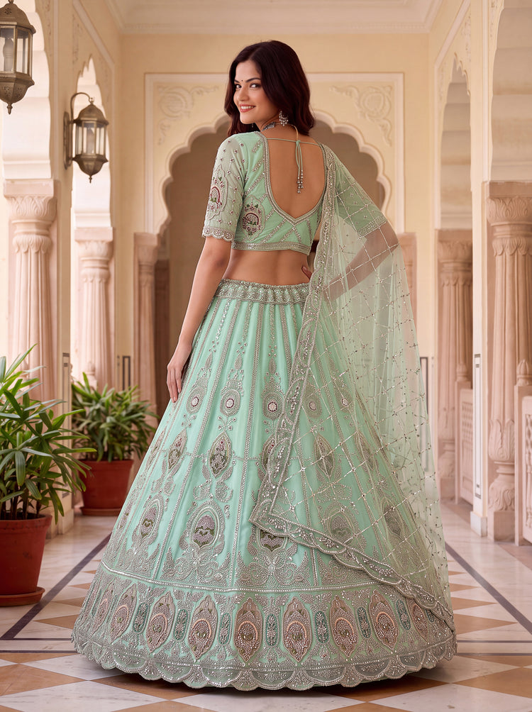 The Samaira Sea Green Embroidered Lehenga Choli, photo 2