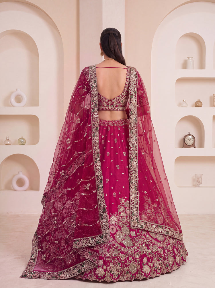 The Gulnaaz Rani Pink Floral Embroidered Bridal Lehenga Choli, photo 2