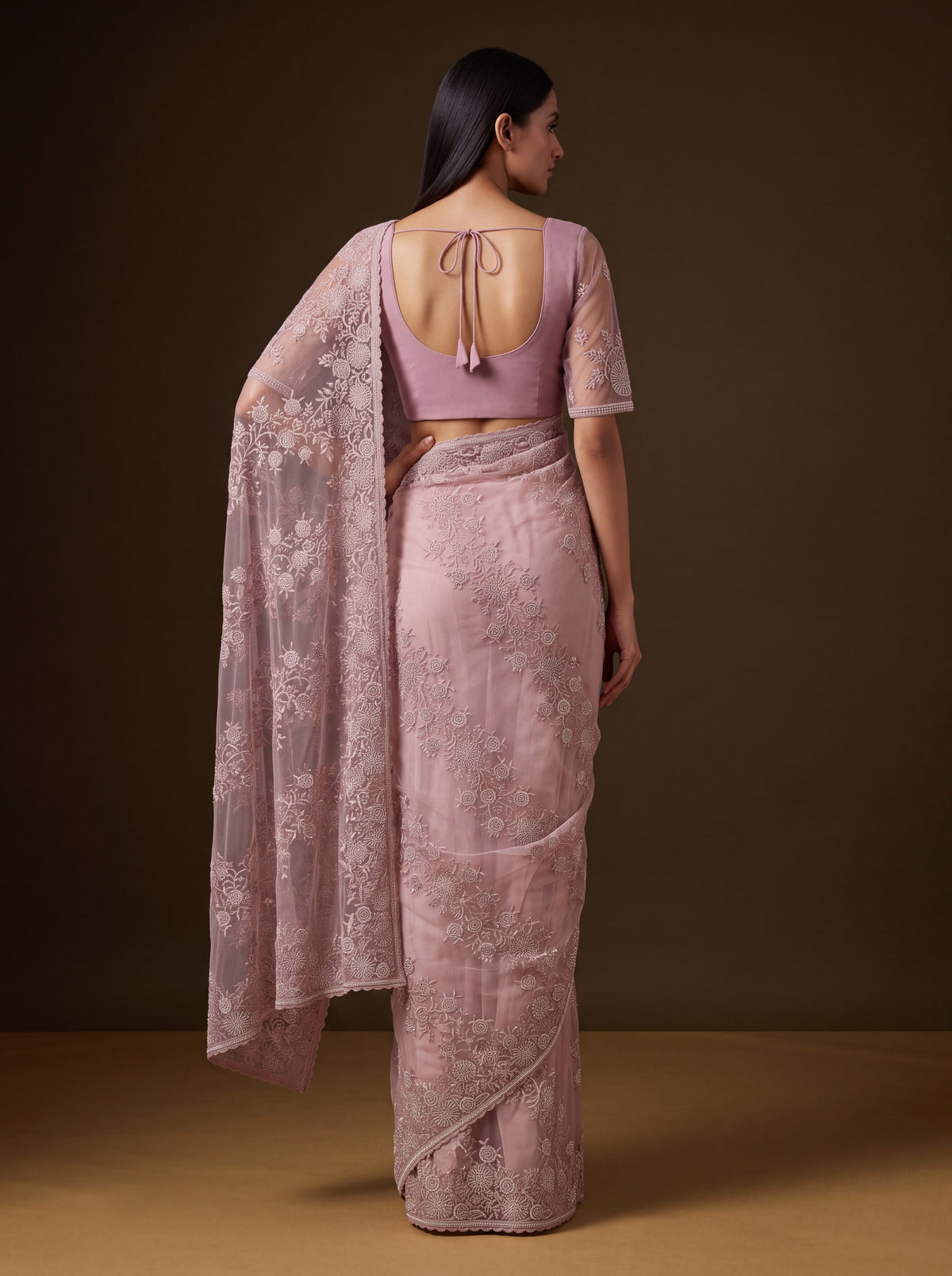Gulabi Noor Net Saree with Blouse, photo 2