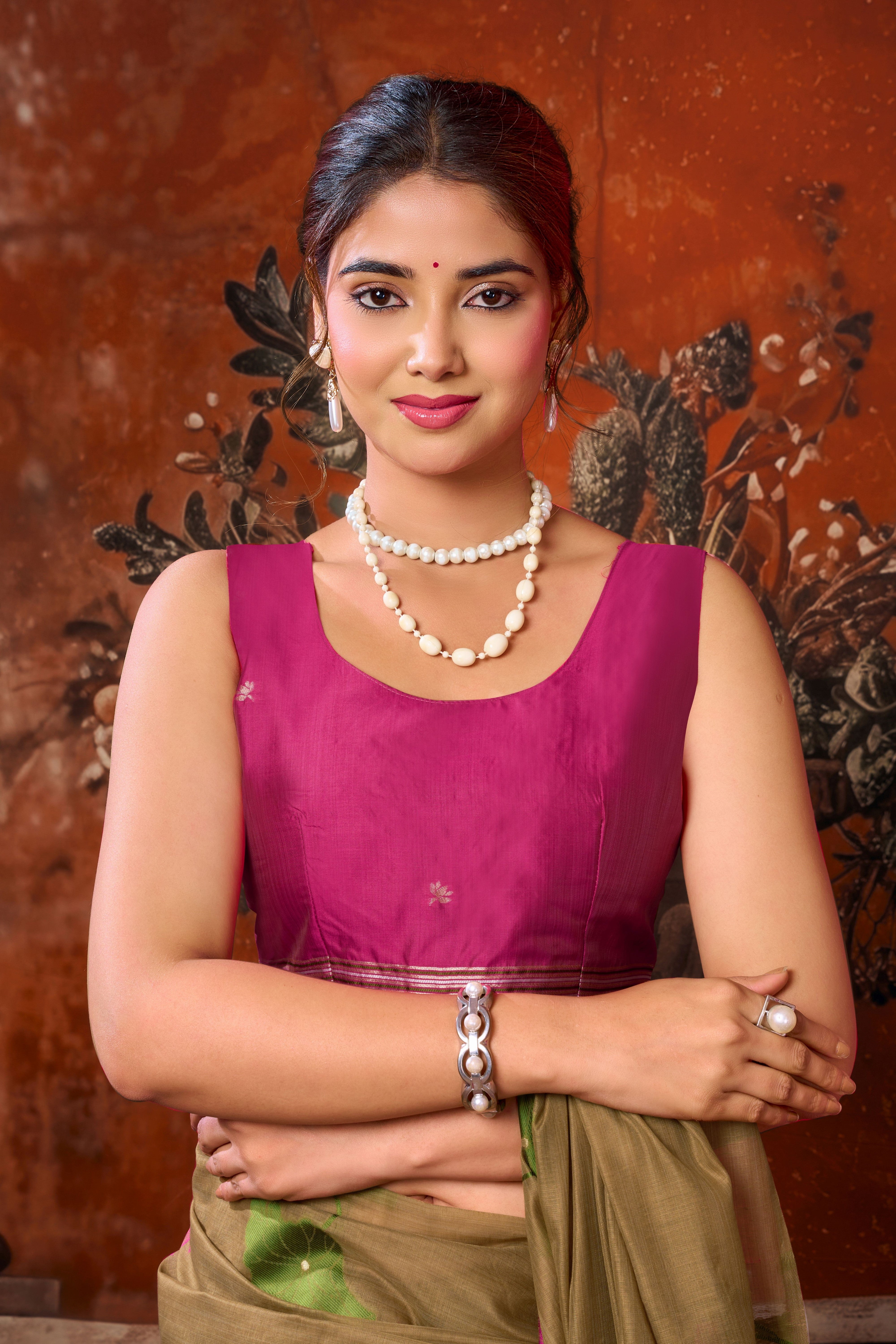 Brown Khadi Cotton Saree with Woven Designer Work | Stylish Party Wear Saree