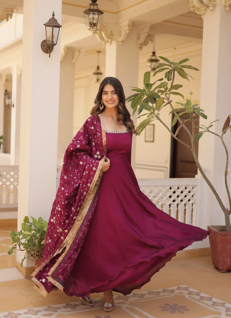 chinese dress ladies Off Shoulder Magenta Floral Long Prom Dresses, Off the Shoulder Formal –  jbydress main image 0