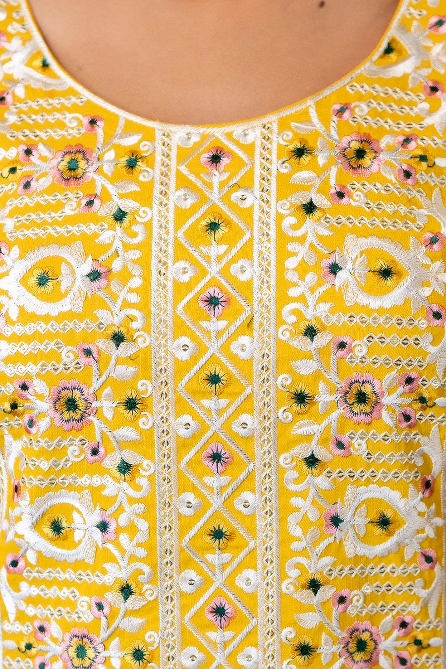 Yellow Viscose Rayon Straight Kurta Set, photo 6