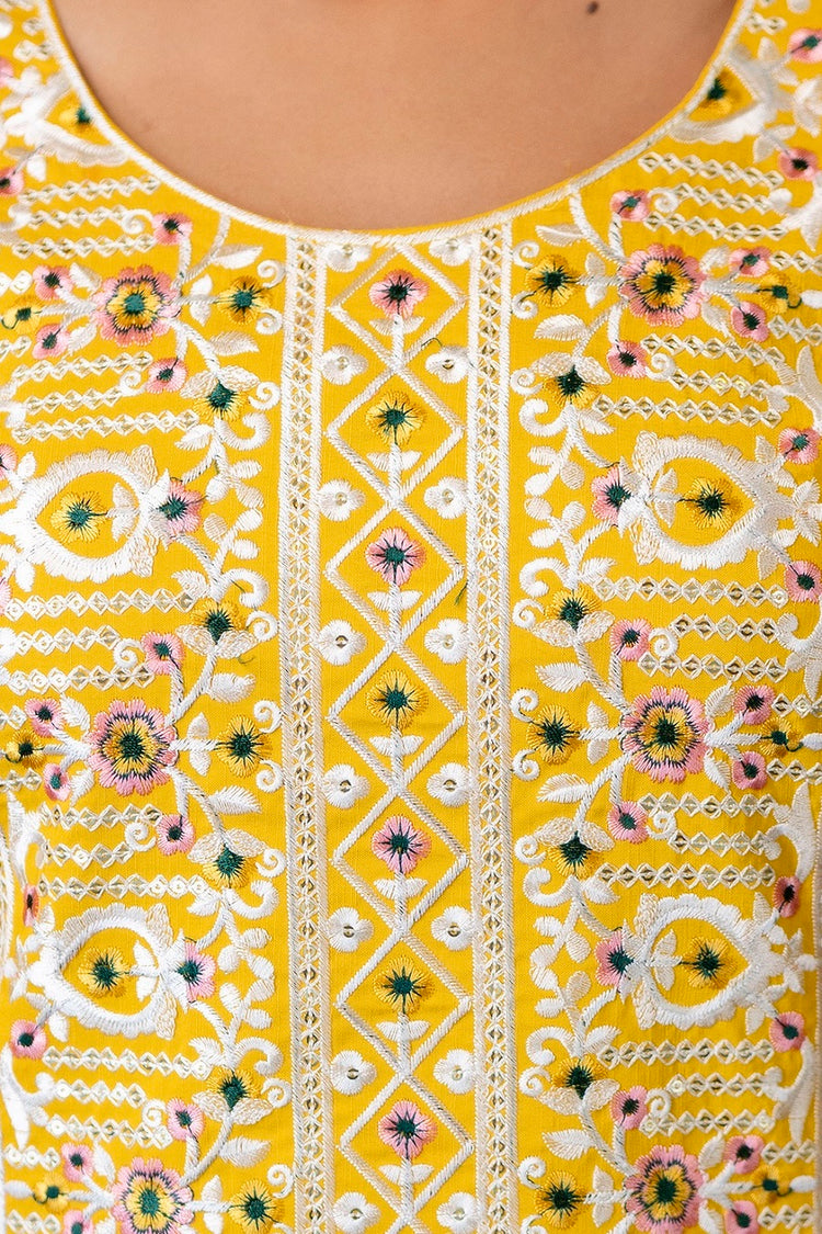 Yellow Viscose Rayon Straight Kurta Set, photo 6