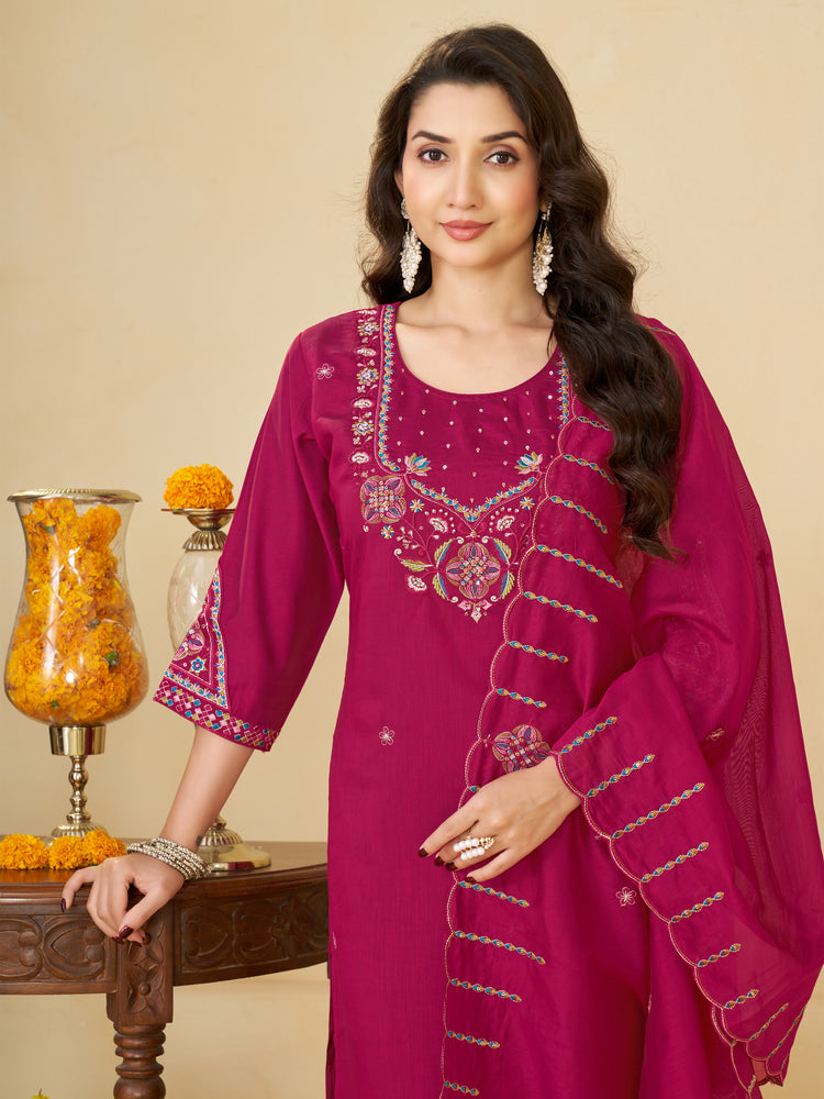 Rani Marina Silk Embroidered Kurta Set, photo 2