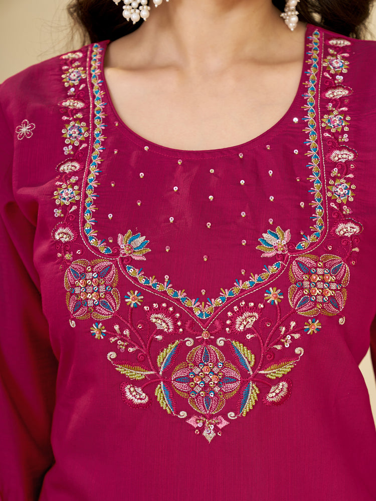 Rani Marina Silk Embroidered Kurta Set, photo 3