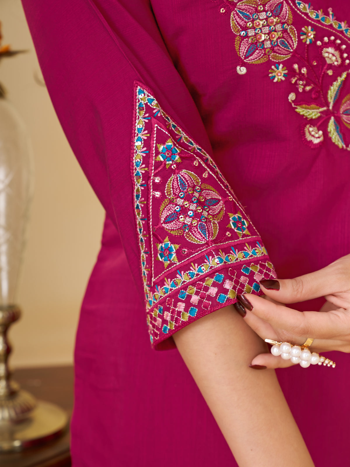 Rani Marina Silk Embroidered Kurta Set, photo 4