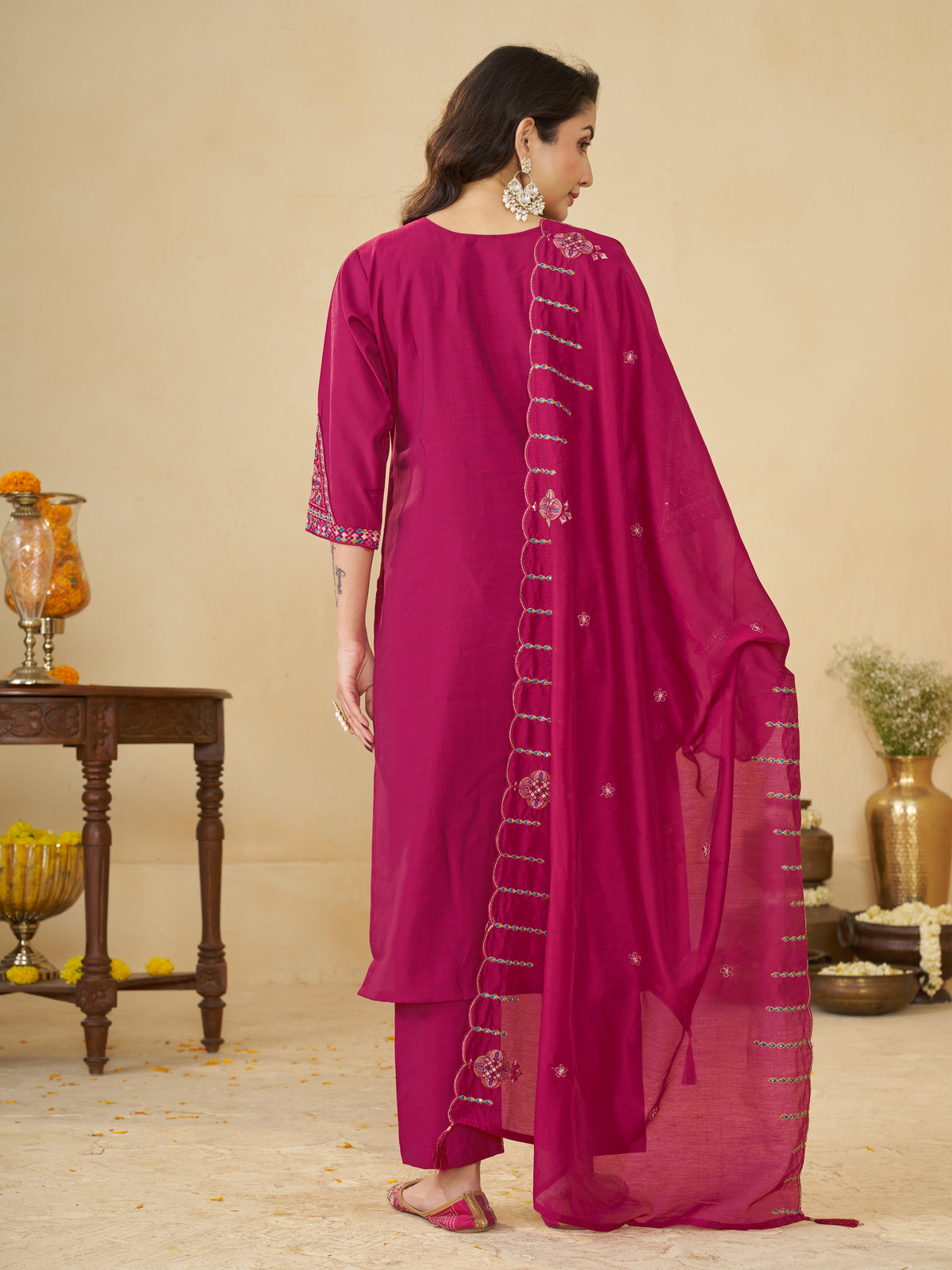 Rani Marina Silk Embroidered Kurta Set, photo 6