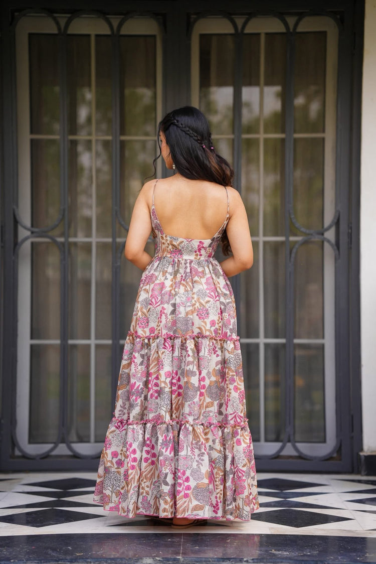 Multicolour Strappy Poly Rayon Dress, photo 2
